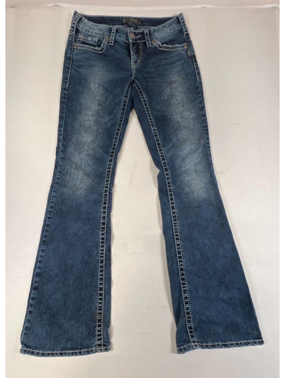 Silver Jeans Co. Womens 28x33 Blue Aiko Bootcut Stretch Denim Jeans